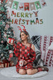 Christmas Asymmetrical Neck Long Sleeve Dress -BazaarBey - www.shopbazaarbey.com