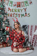 Christmas Asymmetrical Neck Long Sleeve Dress -BazaarBey - www.shopbazaarbey.com