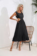 Cutout Ruched Round Neck Tank Dress -BazaarBey - www.shopbazaarbey.com