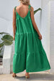 Tie-Shoulder Tiered Maxi Dress Bazaarbey