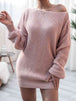Rib-Knit Mini Sweater Dress Bazaarbey