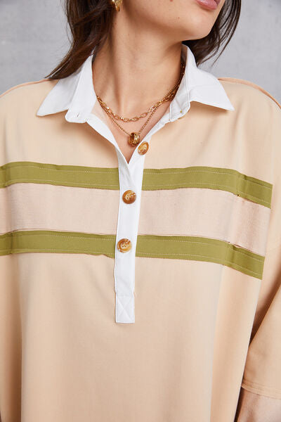 Half Button Handkerchief Hem Dress -BazaarBey - www.shopbazaarbey.com