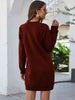 Round Neck Long Sleeve Mini Dress with Pockets -BazaarBey - www.shopbazaarbey.com