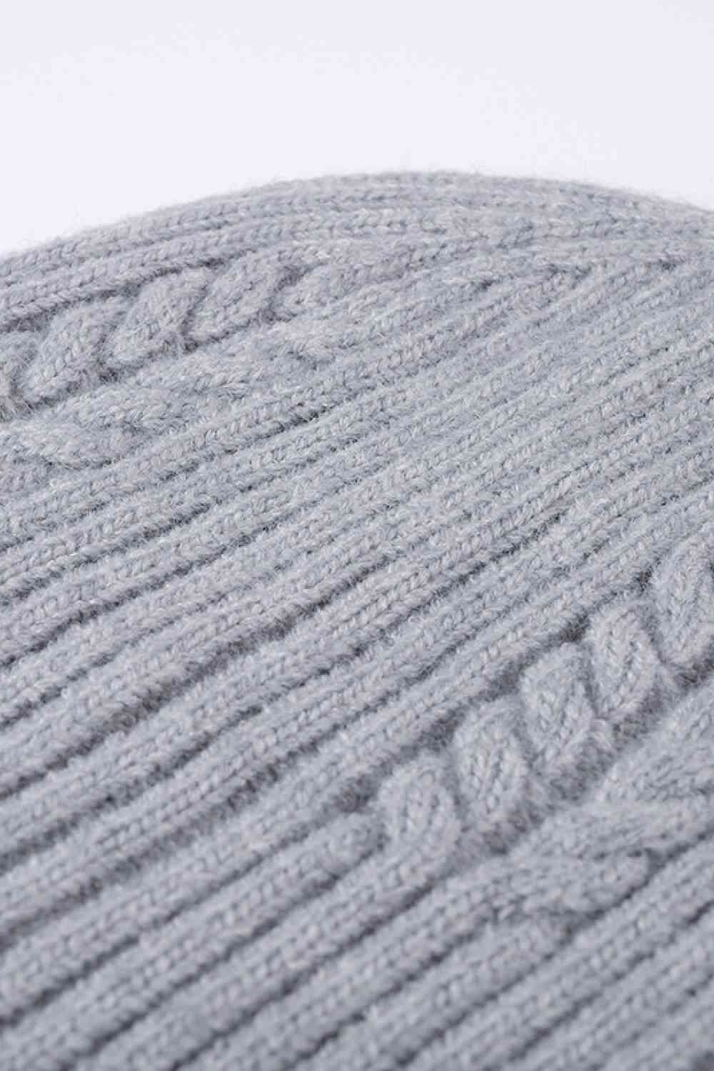 Cable-Knit Cuff Beanie Trendsi