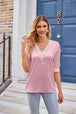 Printed  V-Neck Tee Bazaarbey