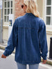 Button Up Denim Jacket with Pockets Bazaarbey