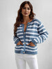  Striped Button Front Cardigan Trendsi