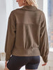 Ribbed Half Zip Collared Neck Sweatshirt Bazaarbey