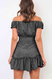 Printed Off-Shoulder Ruffle Hem Dress -BazaarBey - www.shopbazaarbey.com