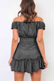 Printed Off-Shoulder Ruffle Hem Dress -BazaarBey - www.shopbazaarbey.com