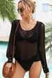 BazaarBey  Scoop Neck Long Sleeve Cover-Up Bazaarbey