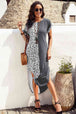 Leopard Color Block Split Dress -BazaarBey - www.shopbazaarbey.com