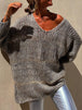  V-Neck Long Sleeve Sweater Bazaarbey