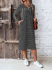 Striped Zip Front Hooded Dress -BazaarBey - www.shopbazaarbey.com