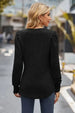 Ribbed Round Neck Long Sleeve Knit Top Trendsi