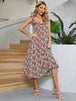 Printed Ruffled Sleeveless Midi Dress -BazaarBey - www.shopbazaarbey.com