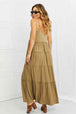 Zenana Full Size Spaghetti Strap Tiered Dress with Pockets in Khaki -BazaarBey - www.shopbazaarbey.com