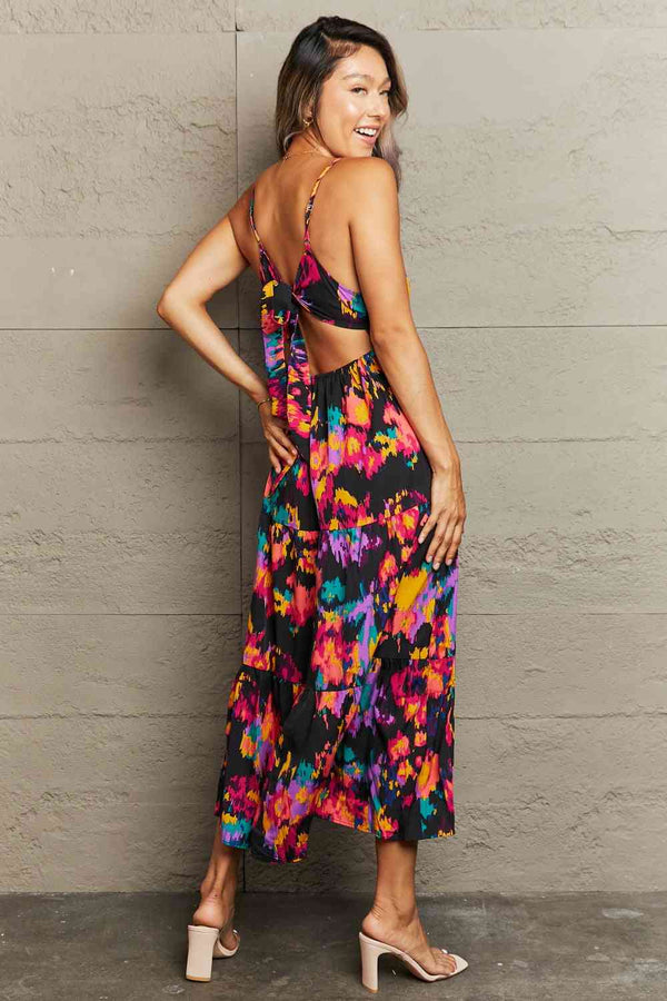 Cutout Spaghetti Strap Tiered Dress -BazaarBey - www.shopbazaarbey.com