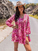 Long Sleeve V-Neck Mini Dress -BazaarBey - www.shopbazaarbey.com