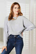  Seam Detail Round Neck Long Sleeve Top Trendsi