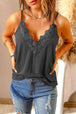 Full Size Lace Trim V-Neck Cami Top Bazaarbey