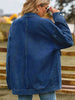Dropped Shoulder Denim Jacket with Pockets Bazaarbey