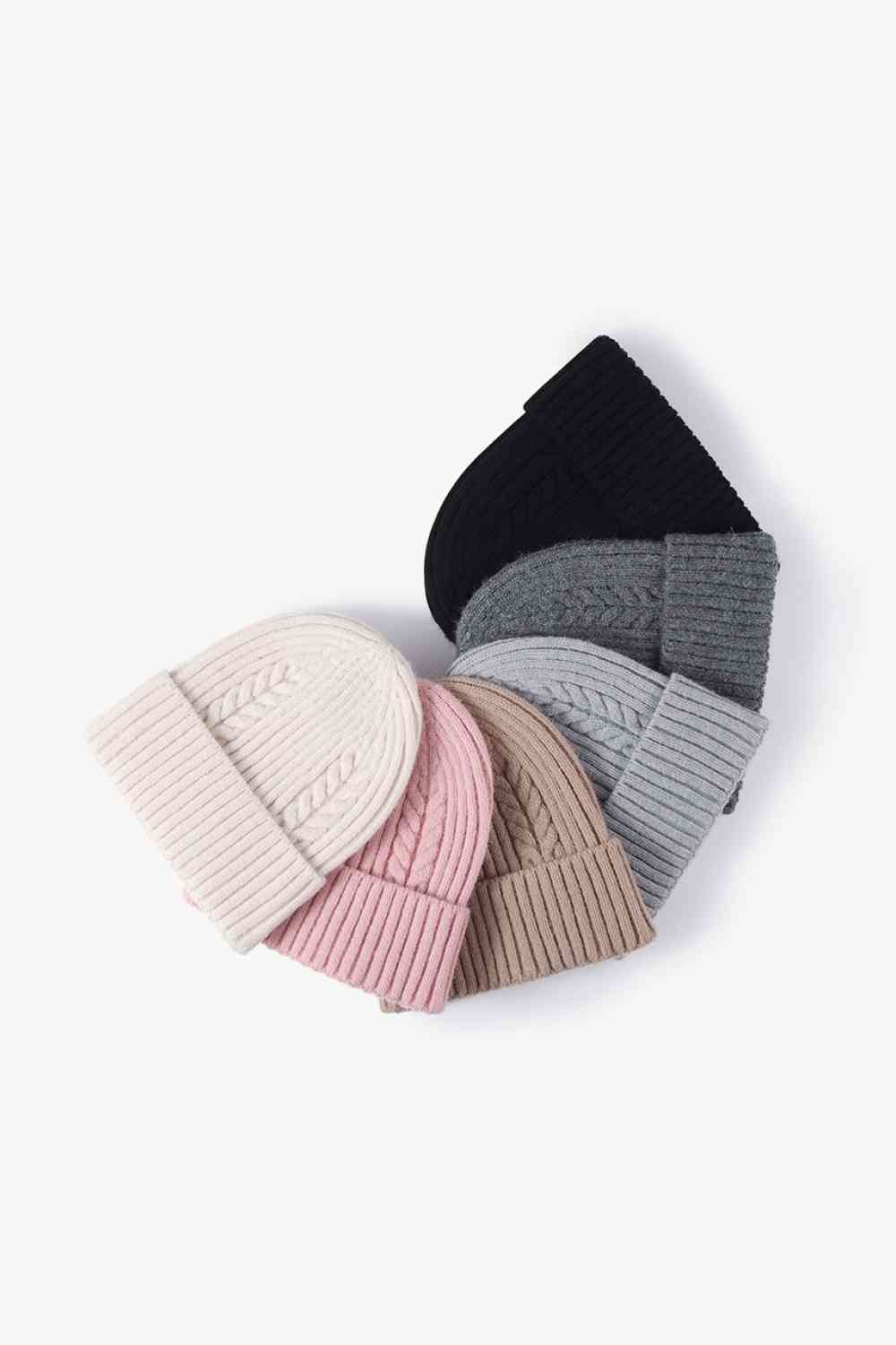 Cable-Knit Cuff Beanie Trendsi