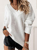 V-Neck Long Sleeve Knit Top Bazaarbey