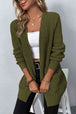 Rib-Knit  Pocketed Cardigan Trendsi