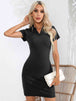  Short Sleeve Bodycon Dress -BazaarBey - www.shopbazaarbey.com