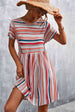 Striped Round Neck Dress -BazaarBey - www.shopbazaarbey.com