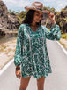 Long Sleeve V-Neck Mini Dress -BazaarBey - www.shopbazaarbey.com