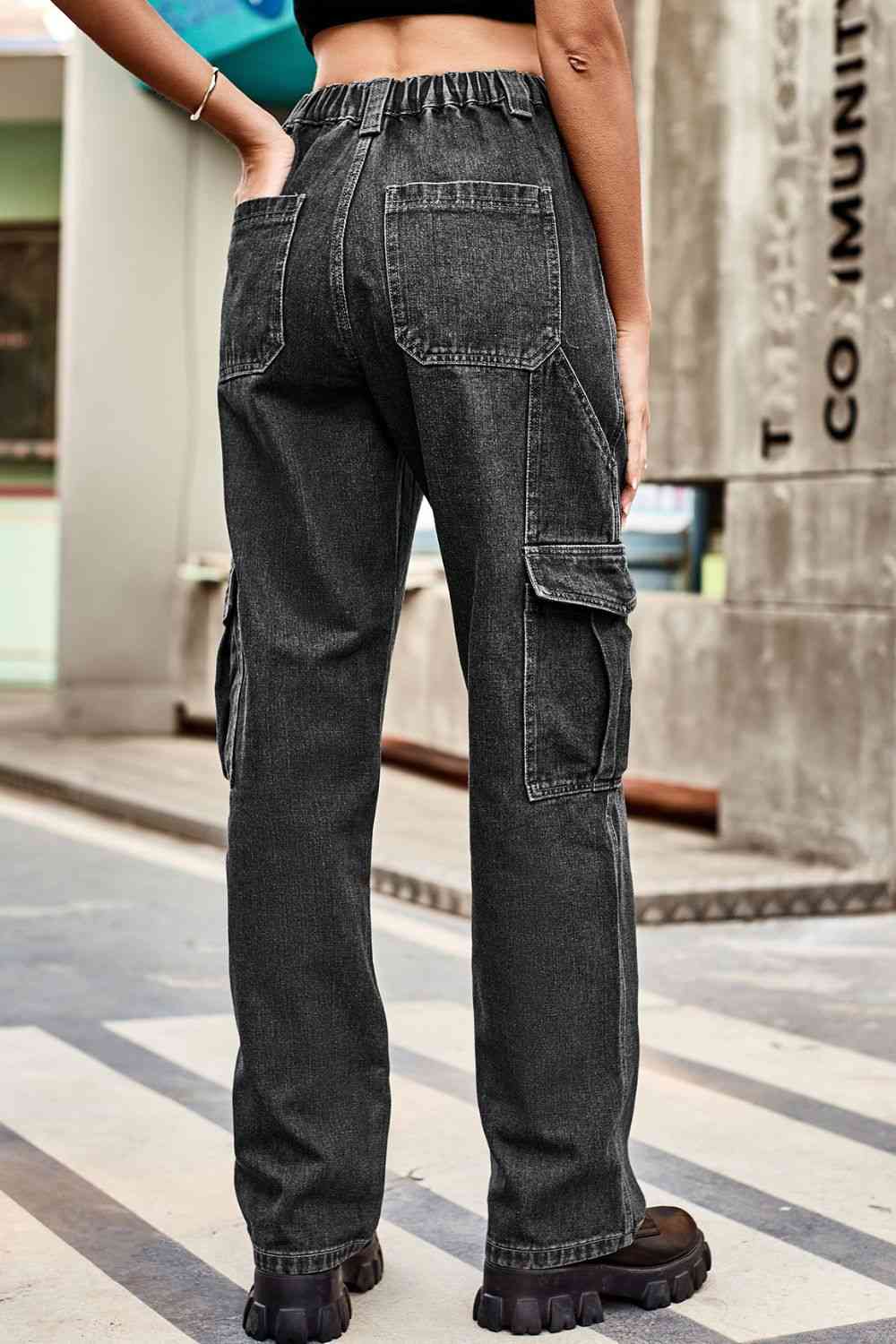 Loose Fit Long Pants with Pockets Trendsi