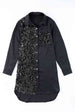 Sequin Button Front High-Low Shirt Dress -BazaarBey - www.shopbazaarbey.com