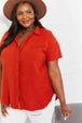  Full Size Summer Breeze Gauze Short Sleeve Shirt in Copper Bazaarbey