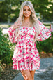 Floral Square Neck Layered Dress -BazaarBey - www.shopbazaarbey.com