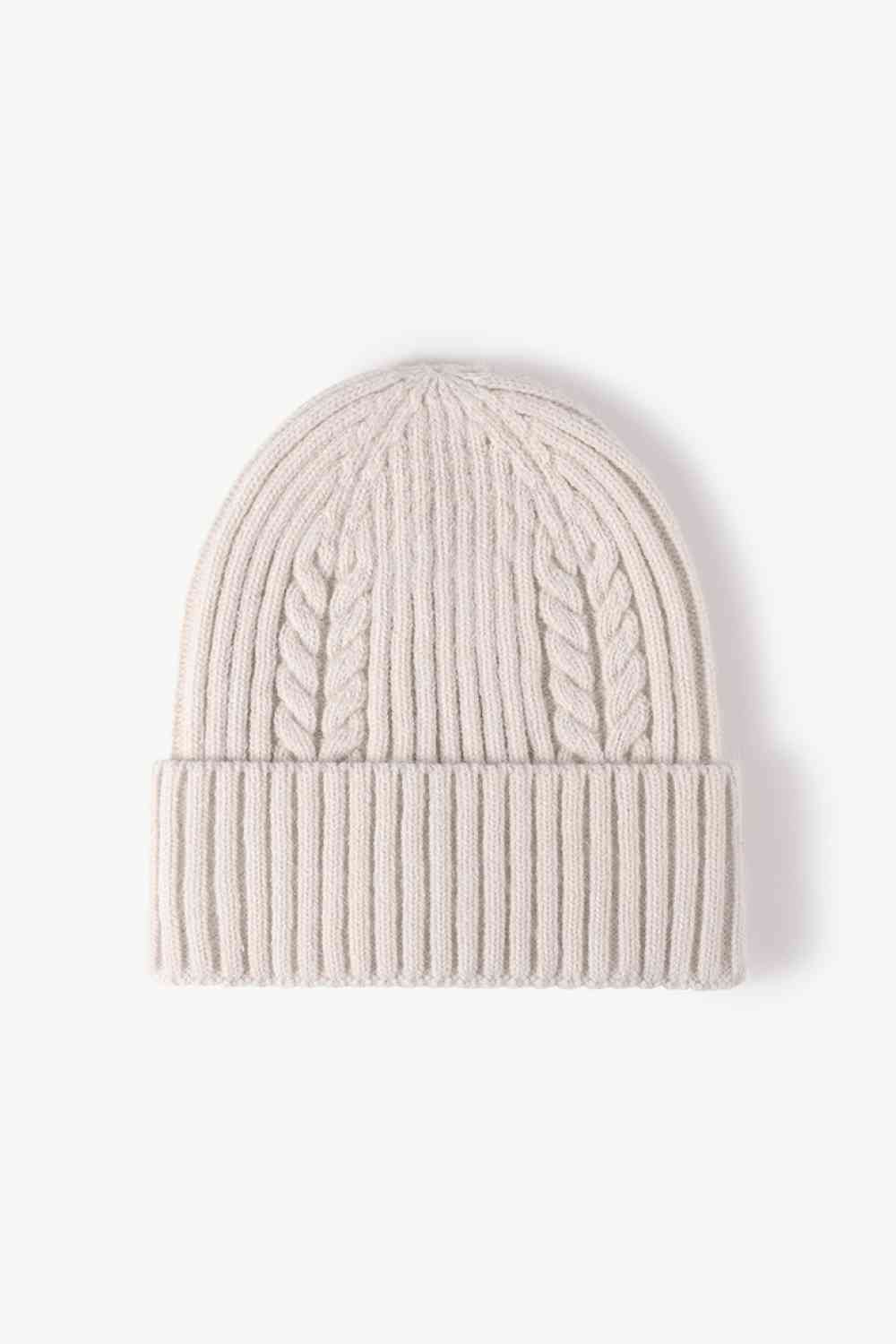 Cable-Knit Cuff Beanie Trendsi