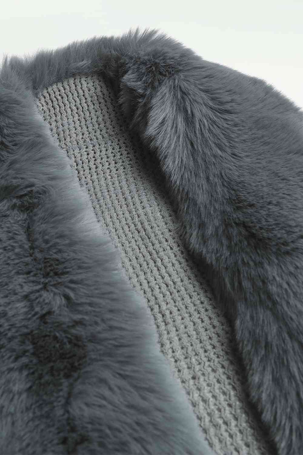 Striped Fringe Detail Long Sleeve Poncho Bazaarbey