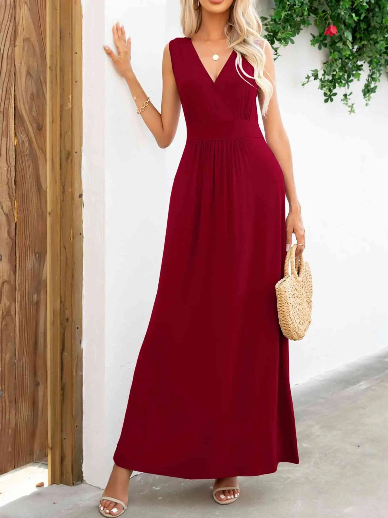  Neck Sleeveless Maxi Dress -BazaarBey - www.shopbazaarbey.com