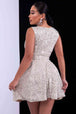 Sequin Surplice Neck Sleeveless Dress Bazaarbey