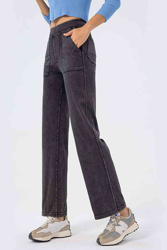Pocketed Long Jeans Bazaarbey