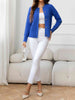 Round Neck Cable-Knit Buttoned Knit Top Trendsi