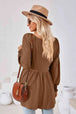 V-Neck Lantern Sleeve Blouse Bazaarbey