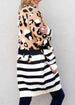 Striped Open Front Longline Cardigan Trendsi