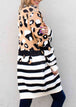 Striped Open Front Longline Cardigan Trendsi