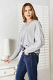 Seam Detail Round Neck Long Sleeve Top Trendsi