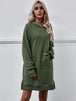 Slit Long Sleeve Hooded Dress with Pocket -BazaarBey - www.shopbazaarbey.com
