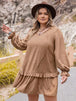 Plus Size Dot Flounce Sleeve Mini Dress -BazaarBey - www.shopbazaarbey.com