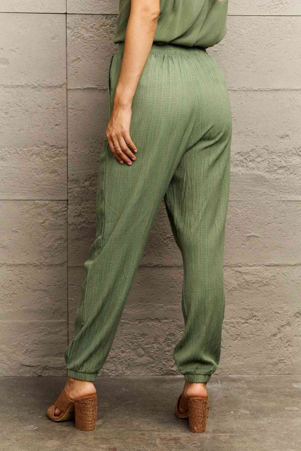 Tie Waist Long Pants with Pocket Bazaarbey