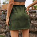 Drawstring Straight Hem Denim Mini Skirt with Pocket Bazaarbey